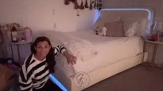 Amazon Home / Torana Queen Marshmallow Bed Frame with LED Lights / This is just about the cutest!