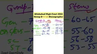 Allahabad High Court Group D & Stenographer Cut Off 2022 | #shorts #shortsvideo #sumit_smartstudy