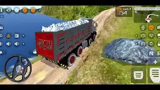 12 Wheeler Stones Transport Truck Driving In Offroad | Bharat Benz Truck Mod For Bussid Game