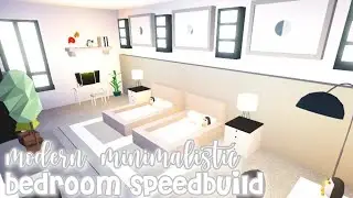 modern minimalistic futuristic house bedroom speed build! | roblox adopt me