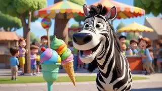 The Zebra That Loved Ice Cream 🦓🍦 | Funny Nursery Rhyme for Kids