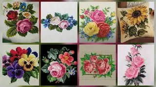 Top 100+ Amazing and Elegant Floral Cross stitch patterns || Charsuti Kerhai Ideas For Everything||