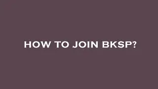 How to join bksp?