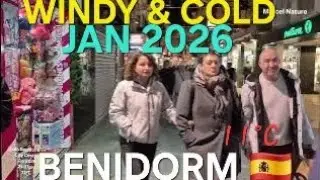 Benidorm- WINDY & QUITE NIGHT, Jan 2026 | 4k-HDR Winter Walk Tour #windy #ireland #uk #holiday 
