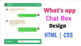 How to Create Message Chat box using HTML and CSS