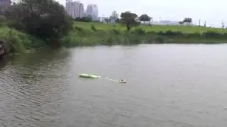 Rc boat rescue by NQD JET with a toilet float ball attached