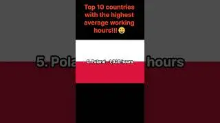 Top 10 countries with the highest average working hours!!!#shorts#youtube#top10#ranking