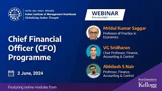Programme Webinar for IIM Kozhikode's Chief Financial Officer (CFO) Programme