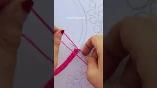 Hand embroidery quick and easy braid stitch #youtubeshort #viral #embroiderylover #shortvideo