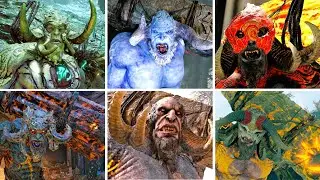 All Troll Boss Fights - God of War (Give Me God of War Difficulty) [New Game Plus]