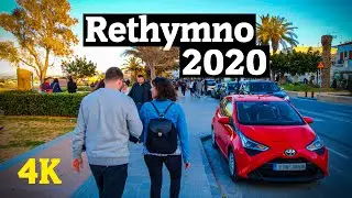 Rethymno Crete Walking tour 2020 4K UHD 👢