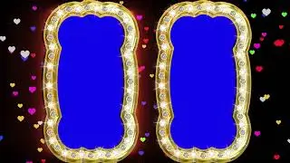 Wedding Frame Golden Diamond Animation on Blue Screen Video Effects HD