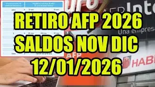 2DO RETIRO AFP SALDOS 12/01/2026