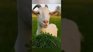 Goat Eating Grass & Greens ASMR 🐐 Crunchy Snack!#asmr#goat#crunch#satisfying#viral#shorts