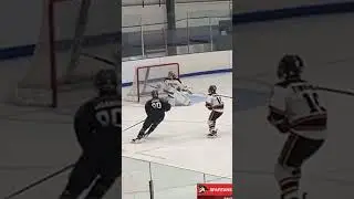 You never know where the puck will bounce&hellip; 🏒🥅 #hockey #hockeyskills #hockeygoalie