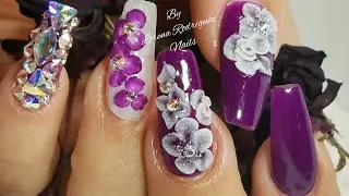 Uñas Acrilicas con 3D y Swarovski ( Colaborativo)