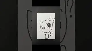 Confused Cat Drawing 😼❓ #drawing #asmr #relaxing #satisfying #cutecat #chibicat #funnydrawing
