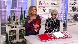 MacKenzie - Childs Set of 4 Peppermint Cloth Napkins on QVC