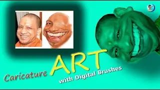 Funny Face 😂😜 Yogi ji 😂😜Caricature with Digital Brushes/Up CM #shorts #viralvideo  #viralshotstoday