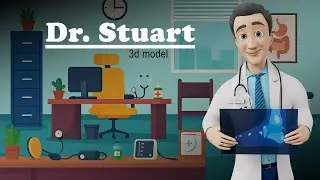 3D Cartoon Character Dr Stuart #3dmodel #doctor