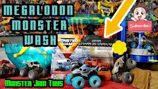 MEGALODON MONSTER WASH Monster Jam Color Change monster trucks UNBOXING and play