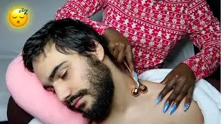 {ASMR} Hot Oil Massage 💆🏽 Neck Shoulders & Chest ~ INSTANT Sleep Therapy