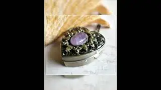 Amethyst Heart Shaped Music Box Locket