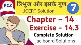 Class 7Jcert Math त्रिभुज और इसके गुण Ex - 14.3 Complete Solution |Class7jcertMathEx-14.3Comlete Sol