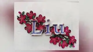 Deep Red Plum Blossom 🌺 | Paper Quilling Typography | Handmade Floral Paper Art