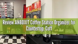 Review ANBOXIT Coffee Station Organizer for Countertop, Coffee Condiment Service Tray, Coffee Bar Su