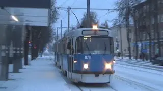 Трамвай Татра в Даугавпилсе / Old Tatra tram in Daugavpils