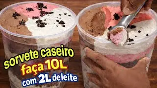 QUER LUCRO? APRENDA A FAZER 10 LITROS DE SORVETE COM S&Oacute; 2 Litros de Leite