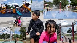 PLAYING AT THE WATERPARK |  SPLASH PAD | KIDS PLAYGROUND [ Chinguacousy Park ] AUDRI AURGELO