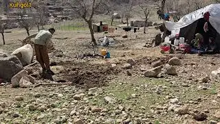 Nomadic life in the heart of the mountains | Building a traditional house from scratch