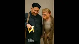 Kim Jong-un Pulls a Banana from Bag to Feed Trump Monkey!#funny #trump #kimjongun