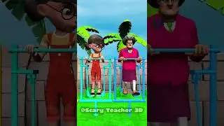 Tani and Nick scary vs Scary Teacher 3D funny moments air walker😁😆😁#scaryteacher3d #funny #animation