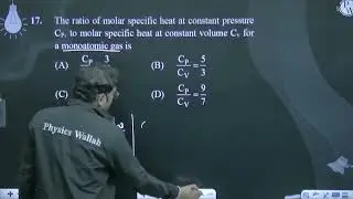 The ratio of molar specific heat at constant pressure CP, to molar specific heat at constant vo....