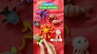 Clay Art | Ocean animals with clay | Sea creatures with clay #shorts #ytshorts #trending #diy #clay