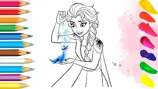 Elsa and Bruni / Frozen. Draw with pencils. Холодное сердце. Дух огня Бруни и Эльза . Раскраска