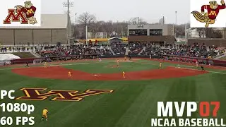MVP 07 NCAA Baseball I Minnesota Gophers EP 1 I PC 1080p 60fps I Semi-Pro Commentary
