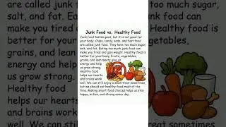 Junk Food Vs Healthy Food is.. #englishmerl #readingeanglish #englishgrammar #short
