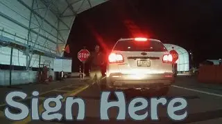 DHS Sign Here Dance - U.S. Border Patrol Agent establishes Authority with Checkpoint maneuver