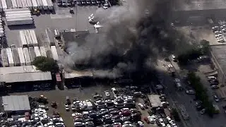 Fire rages at Medley used car part warehouse