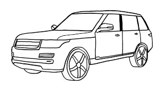 How to draw a Range Rover - Easy Car Drawing - How to draw an suv