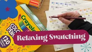 Gradient Swatching the Crayola 120-count Colored Pencils set | Real-Time Relaxing Coloring