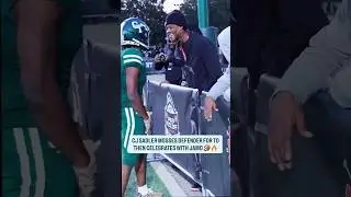 Cass Tech CJ Sadler celebrates w/ Detroit Lions Jamo after TD 🏈🔥 #casstech #jamesonwilliams