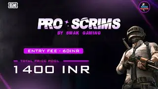 DAILY PRO SCRIMS 1400/- INR | SMAK GAMING | #pubg #bgmicustomroom #bgmitournament #bgmiscrims