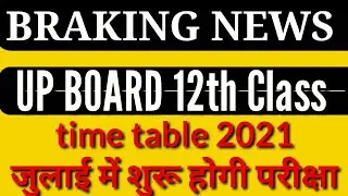 UP BOARD 12th Class Time table 2021, up board 12th exam, up board 10th class students promote,