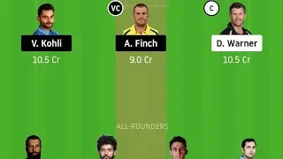 SRH VS BLR Dream 11 Team Pridiction