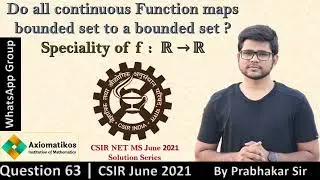 Question 63 | CSIR NET MS June 2021 | Part C | Real Analysis |Mathematics | By Prabhakar Sir